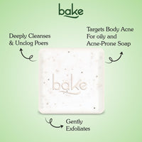 BAKE 2% Salicylic Acid Soap with Niacinamide for Body & Back Acne, Reduces Strawberry Legs & Fades Dark Spots - Pack of 2 100g x 2 - 4