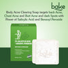 BAKE 2% Salicylic Acid Soap with Niacinamide for Body & Back Acne, Reduces Strawberry Legs & Fades Dark Spots - Pack of 2 100g x 2 - 6