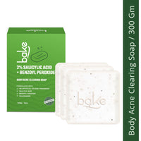 BAKE 2% Salicylic Acid Soap with Niacinamide for Body & Back Acne, Reduces Strawberry Legs & Fades Dark Spots - Pack of 3 100g x 3 - 1