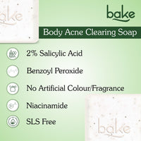 BAKE 2% Salicylic Acid Soap with Niacinamide for Body & Back Acne, Reduces Strawberry Legs & Fades Dark Spots - Pack of 3 100g x 3 - 8