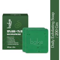 BAKE 10% AHA + 1% BHA Scrub Treatment Soap with Lactic Acid For Clogged Pores, Exfoliation, Strawberry Skin & Bright Underarms - Pack of 2 100g x 2 - 1