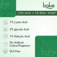 BAKE 10% AHA + 1% BHA Scrub Treatment Soap with Lactic Acid For Clogged Pores, Exfoliation, Strawberry Skin & Bright Underarms - Pack of 2 100g x 2 - 5