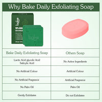BAKE 10% AHA + 1% BHA Scrub Treatment Soap with Lactic Acid For Clogged Pores, Exfoliation, Strawberry Skin & Bright Underarms - Pack of 2 100g x 2 - 7