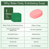 BAKE 10% AHA + 1% BHA Scrub Treatment Soap with Lactic Acid For Clogged Pores, Exfoliation, Strawberry Skin & Bright Underarms - Pack of 3 100g x 3 - 8