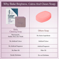 BAKE 10% Niacinamide + 3% Azelaic Acid Scrub Treatment Soap for Body & Back Acne, Strawberry Legs, Bright & Spot-Free Skin - Pack of 2 100g x 2 - 7