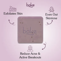 BAKE 10% Niacinamide + 3% Azelaic Acid Scrub Treatment Soap for Body & Back Acne, Strawberry Legs, Bright & Spot-Free Skin - Pack of 2 100g x 2 - 8