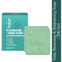 BAKE 8% Glycolic Acid Scrub Treatment Soap For Pigmentation, Exfoliation, Tan Removal & Brightens Underarms - Pack of 2 100g x 2 - 1