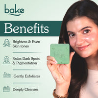 BAKE 8% Glycolic Acid Scrub Treatment Soap For Pigmentation, Exfoliation, Tan Removal & Brightens Underarms - Pack of 2 100g x 2 - 2