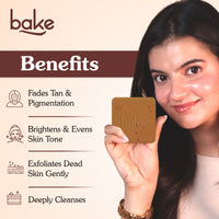 BAKE De-Tan Scrub Coffee Soap with Kojic Acid for Pigmentation, Dark Spots & Tan Removal -Pack of 2 100g x 2 - 4