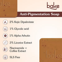 BAKE De-Tan Scrub Coffee Soap with Kojic Acid for Pigmentation, Dark Spots & Tan Removal -Pack of 2 100g x 2 - 8
