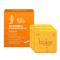 BAKE 10% Vitamin C Ultra-Brightening Serum Soap for Pigmentation, Dark Spots & Tan Removal, Exfoliates Dead Skin Cells Pack of 3 100g x 3 - 1