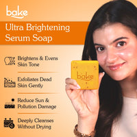 BAKE 10% Vitamin C Ultra-Brightening Serum Soap for Pigmentation, Dark Spots & Tan Removal, Exfoliates Dead Skin Cells Pack of 3 100g x 3 - 2