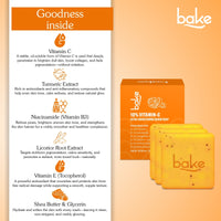BAKE 10% Vitamin C Ultra-Brightening Serum Soap for Pigmentation, Dark Spots & Tan Removal, Exfoliates Dead Skin Cells Pack of 3 100g x 3 - 5
