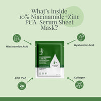 BAKE 10% Niacinamide + Zinc PCA Serum Sheet Mask for Acne, Acne Marks, Oil Control & Skin Clarity - 20ml - 2
