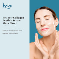 BAKE Retinol + Collagen Peptide Serum Sheet Mask for Skin Rejuvenation, Anti-Aging, Skin Tightening & Wrinkle Reduction - 20ml - 3