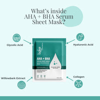 BAKE AHA + BHA Serum Sheet Mask for Exfoliation & Blackhead Removal - Mattifying & Clarifying - 20ml - 4