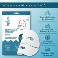 BAKE Bio Collagen Overnight Hydrogel Mask with Niacinamide for Deep Hydration, Firming & Plump Skin - 40g Pack of 1 - 3