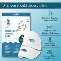 BAKE Bio Collagen Overnight Hydrogel Mask with Niacinamide for Deep Hydration, Firming & Plump Skin - 160g Pack of 4 - 3