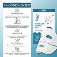 BAKE Bio Collagen Overnight Hydrogel Mask with Niacinamide for Deep Hydration, Firming & Plump Skin - 160g Pack of 4 - 8