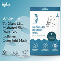 BAKE Bio Collagen Overnight Hydrogel Mask with Niacinamide for Deep Hydration, Firming & Plump Skin - 160g Pack of 4 - 9