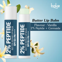 BAKE 2% Peptide + Ceramide Butter Brightening Lip Balm SPF 55 PA++++ with 24 Hour Moisturization For Dark, Pigmented, Dry, Flaky & Chapped Lips -5g - 5