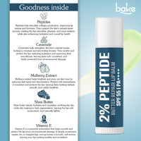 BAKE 2% Peptide + Ceramide Butter Brightening Lip Balm SPF 55 PA++++ with 24 Hour Moisturization For Dark, Pigmented, Dry, Flaky & Chapped Lips -5g - 6