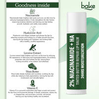 BAKE 2% Niacinamide + Hyaluronic Acid Tinted Butter Brightening Lip Balm – 24H Moisturization for Dark, Pigmented, Dry & Flaky Lips – 5g - 4