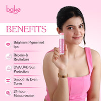 BAKE 2% Alpha Arbutin Tinted Butter Brightening Lip Balm SPF 55 PA++++ with Niacinamide For Dark, Pigmented, Dry & Chapped Lips For UVA/B Rays Sun Protection - 5g - 6