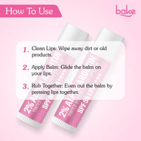 BAKE 2% Alpha Arbutin Tinted Butter Brightening Lip Balm SPF 55 PA++++ with Niacinamide For Dark, Pigmented, Dry & Chapped Lips For UVA/B Rays Sun Protection - 5g - 5