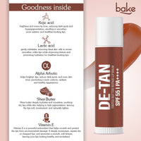 BAKE De-Tan Tinted Butter Lip Balm SPF 55 PA++++ with Kojic Acid & Alpha Arbutin – 24H Moisturization for Tanned, Dark & Pigmented Lips – 5g - 6