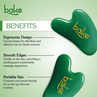 BAKE Jade Gua Sha Tool for Facial Massage, Glowing Skin, Stress Relief, Wrinkle Reduction, Dark Circles & Lifts Eyebrows – 1 Pc 20g - 3