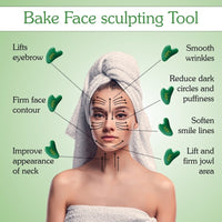 BAKE Jade Gua Sha Tool for Facial Massage, Glowing Skin, Stress Relief, Wrinkle Reduction, Dark Circles & Lifts Eyebrows – 1 Pc 20g - 4