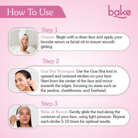 BAKE Quartz Gua Sha Tool for Facial Massage, Glowing Skin, Stress Relief, Wrinkle Reduction, Dark Circles & Lifts Eyebrows – 1 Pc 20g - 4
