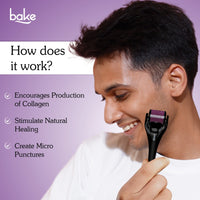 BAKE Derma Roller 0.5mm for Hair & Beard Growth & Acne Marks with 540 Titanium Alloy Needles for Clear Skin & Thicker Hair - 50g - 4