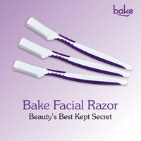 BAKE Reusable Face Razor for Women, Painless Hair Removal for Eyebrows, Upper Lip & Chin with Anti-Slip Grip, Instant Glow- Pack of 3 50g - 5