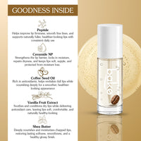 BAKE Vanilla Coffee Lip Oil with 2% Peptide + 1% Ceramide for Dry & Chapped Lips, Barrier Support & Long-Lasting Hydration - 5ml - 6