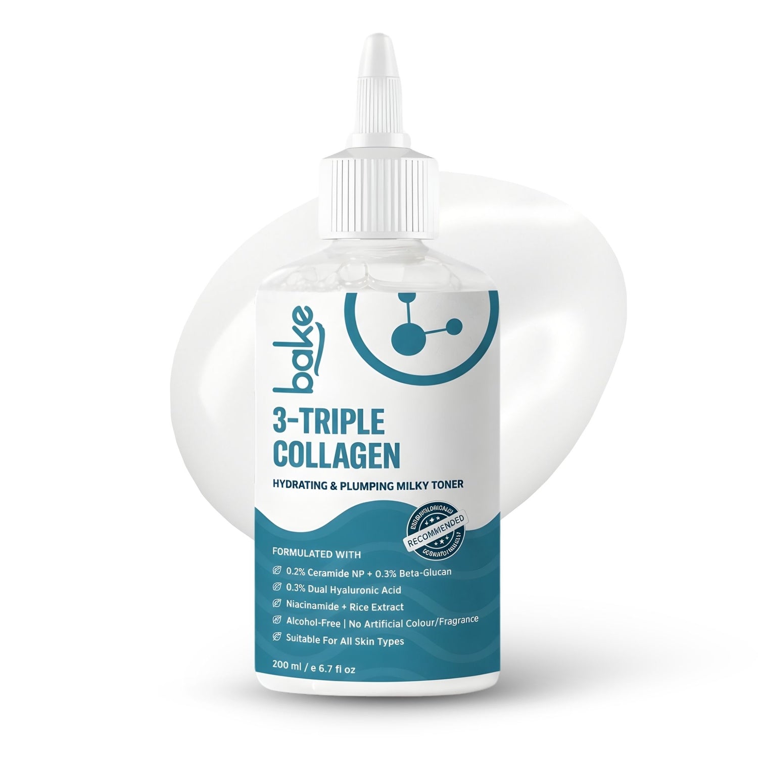 BAKE 3-Triple Collagen Milky Toner with Ceramide for Deep Hydration & Skin Barrier Repair-200ml - 1