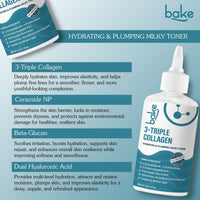 BAKE 3-Triple Collagen Milky Toner with Ceramide for Deep Hydration & Skin Barrier Repair-200ml - 4