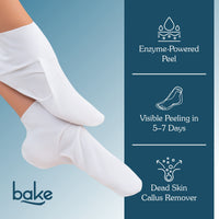 BAKE AHA + BHA Peeling & Exfoliating Foot Mask for Baby Soft Feet, Reduces Dry Skin & Calluses, Hydrates Skin - 1 Pair 40g - 2