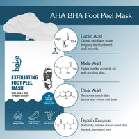BAKE AHA + BHA Peeling & Exfoliating Foot Mask for Baby Soft Feet, Reduces Dry Skin & Calluses, Hydrates Skin - 1 Pair 40g - 5