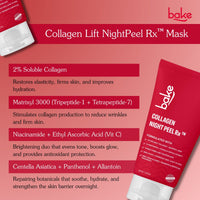 BAKE Collagen Night Peel Rx with 2% Soluble Collagen Mask for Firming, Tightening, Elasticity & Hydration - 100 ml - 2