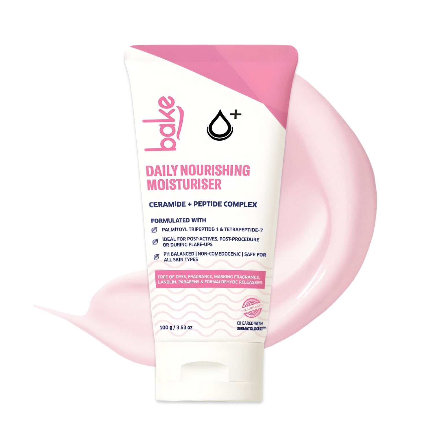 BAKE Daily Nourishing Ceramide Face Moisturizer with Peptides for Post-Acne Marks & Scars| 72H Hydration - 100g - 1
