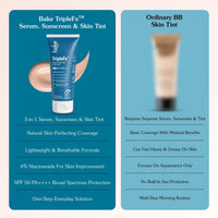 BAKE TripleFx SPF 50 PA++++ 3-in-1 Tinted Sunscreen with 4% Niacinamide, Broad Spectrum UVA/UVB Protection, Skin Tint & Even Skin Tone 50g - 4
