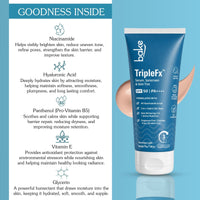 BAKE TripleFx SPF 50 PA++++ 3-in-1 Tinted Sunscreen with 4% Niacinamide, Broad Spectrum UVA/UVB Protection, Skin Tint & Even Skin Tone 50g - 9