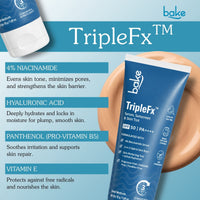 BAKE TripleFx SPF 50 PA++++ 3-in-1 Tinted Sunscreen with 4% Niacinamide, Broad Spectrum UVA/UVB Protection, Skin Tint & Even Skin Tone 50g - 14