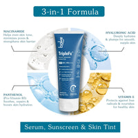 BAKE TripleFx SPF 50 PA++++ 3-in-1 Tinted Sunscreen with 4% Niacinamide, Broad Spectrum UVA/UVB Protection, Skin Tint & Even Skin Tone 50g - 12