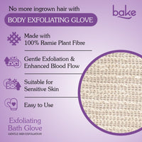 BAKE Exfoliating Bath Glove for Dead Skin, Strawberry Skin, Body Acne & Ingrown Hair | 100% Ramie Fibre - 7
