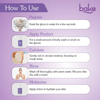 BAKE Exfoliating Bath Glove for Dead Skin, Strawberry Skin, Body Acne & Ingrown Hair | 100% Ramie Fibre - 14