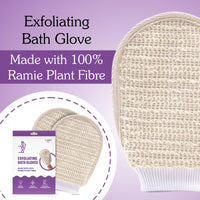 BAKE Exfoliating Bath Glove for Dead Skin, Strawberry Skin, Body Acne & Ingrown Hair | 100% Ramie Fibre - 16