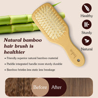 BAKE Bamboo Buddy Wooden Paddle Hair Brush with Natural Bamboo Bristles for Gentle Hair Detangling, Scalp Massage & Hair Growth-1 PC 100g - 8